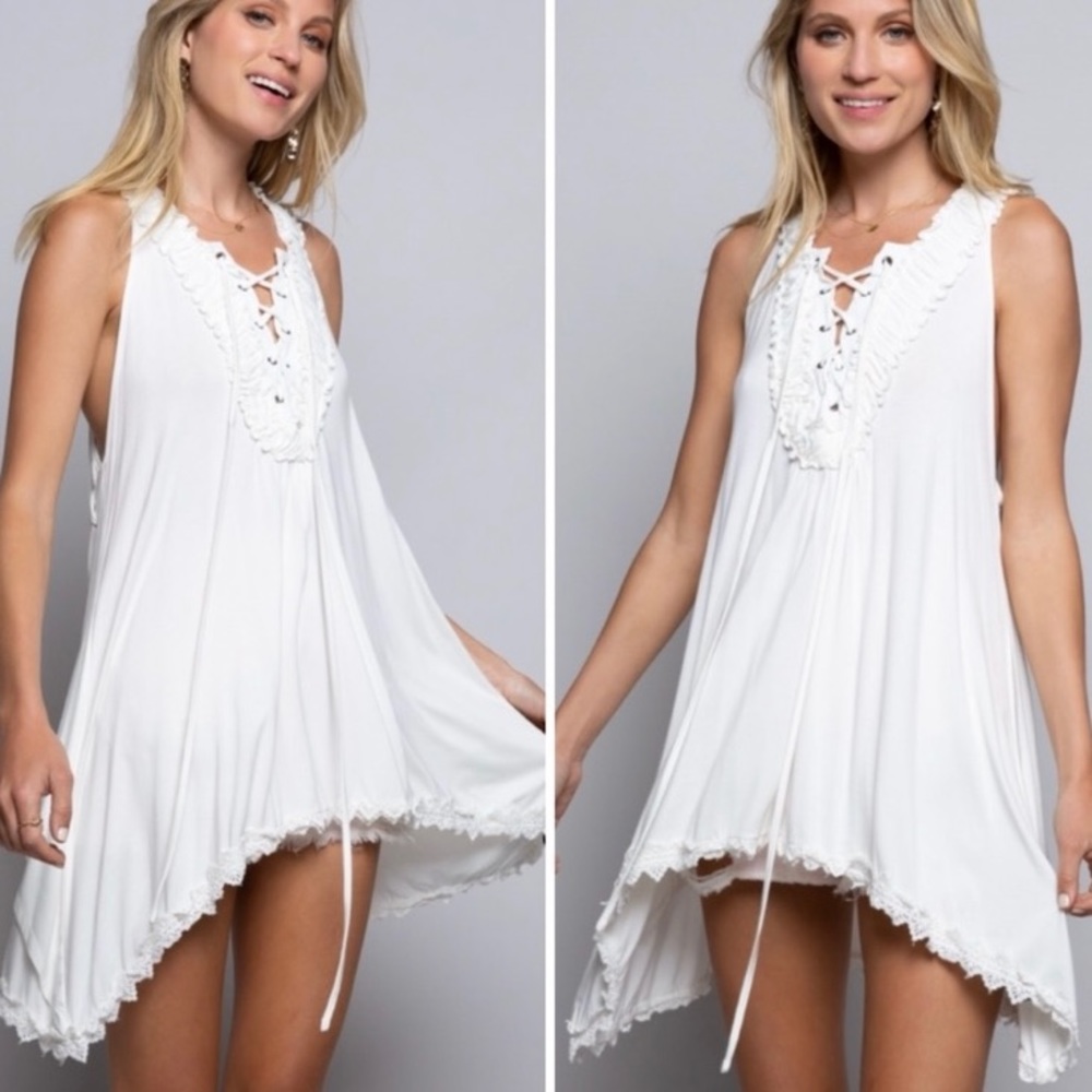 POL white high low tunic - Picture 2 of 8